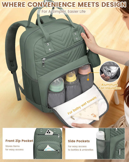 Diaper Bag Backpack, Baby Bag Backpack Baby Essentials for Mom Dad