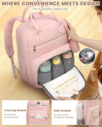 Diaper Bag Backpack, Baby Bag Backpack Baby Essentials for Mom Dad