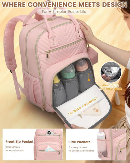 Diaper Bag Backpack, Baby Bag Backpack Baby Essentials for Mom Dad