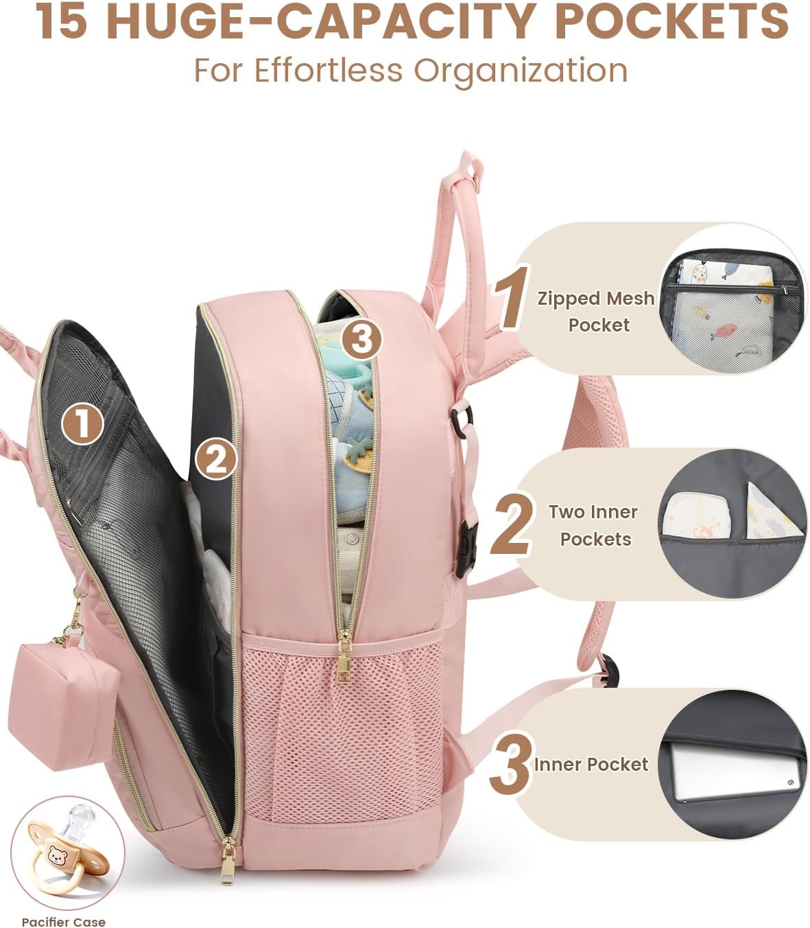 Diaper Bag Backpack, Baby Bag Backpack Baby Essentials for Mom Dad