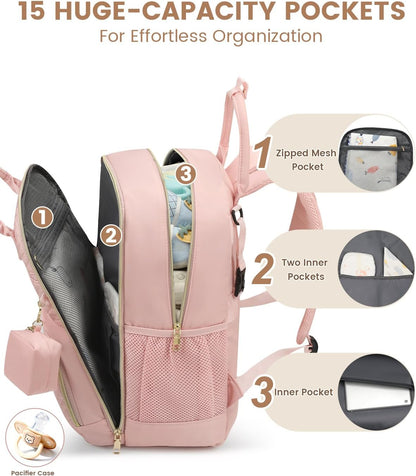 Diaper Bag Backpack, Baby Bag Backpack Baby Essentials for Mom Dad