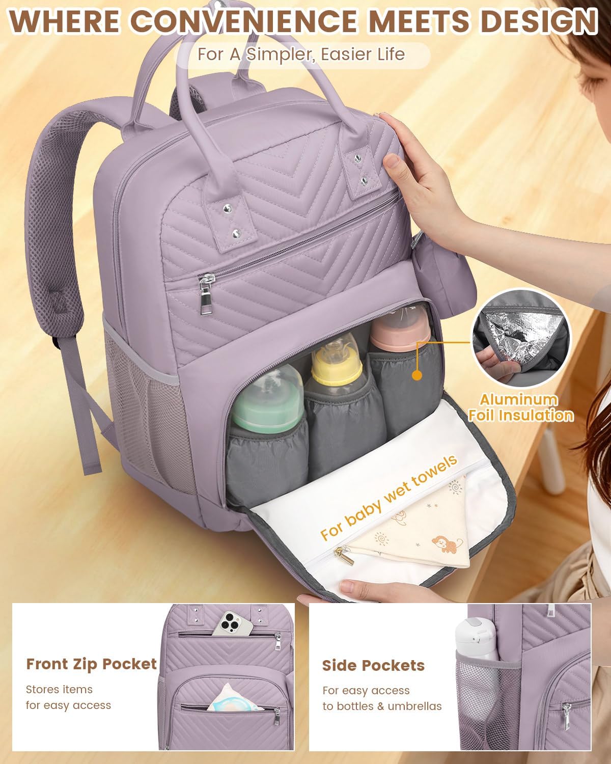 Diaper Bag Backpack, Baby Bag Backpack Baby Essentials for Mom Dad