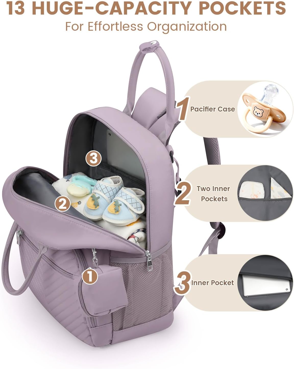 Diaper Bag Backpack, Baby Bag Backpack Baby Essentials for Mom Dad
