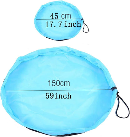 Children's 2-in-1 Storage Mat & Play Pad (Large Organizer for Blocks)(Light Blue)