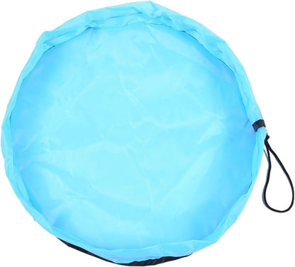 Children's 2-in-1 Storage Mat & Play Pad (Large Organizer for Blocks)(Light Blue)