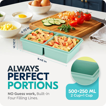 Silicone Freezer Trays with Lids, 2 Cup & 1 Cup & 1/2 Cup Soup Freezer Container Molds for Freezer - Leakproof, Dishwasher, Oven Safe, Ideal for Frozen Broth, Leftovers & Meal Prep, BPA Free 3 Pack