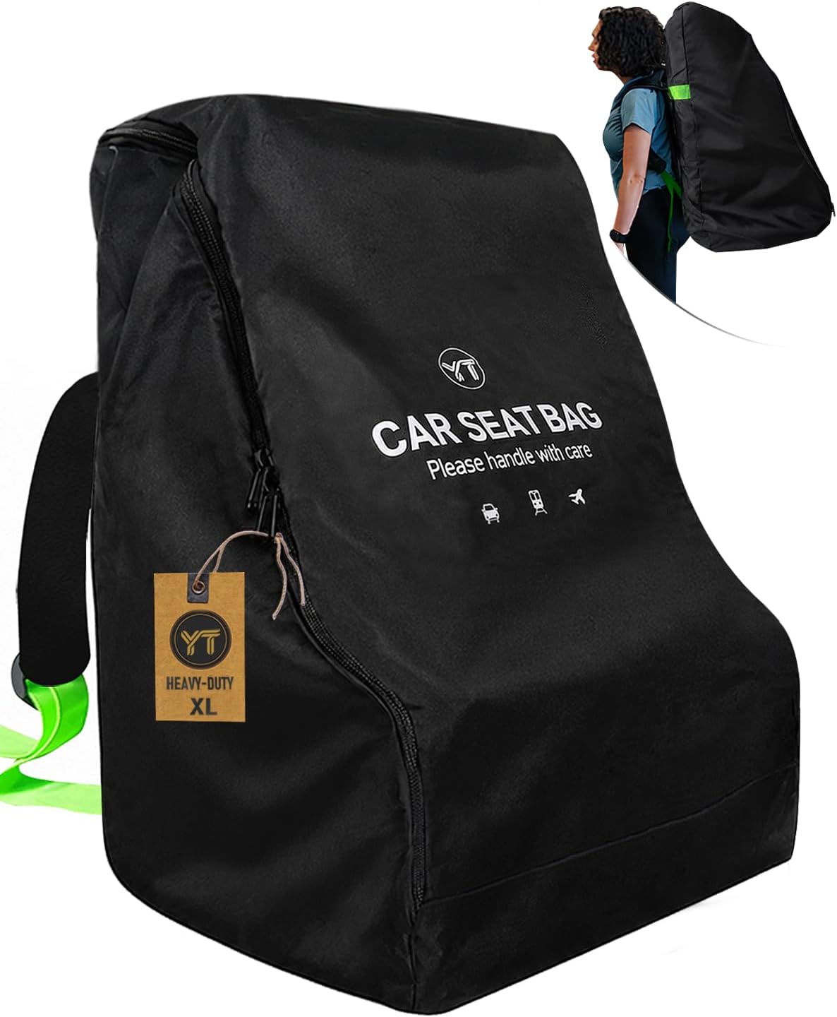 Car Seat Travel Bag for Airplane, Carseat Bag Air Travel with Padded Straps