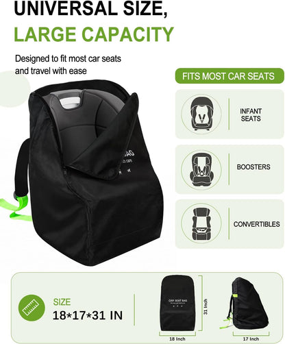 Car Seat Travel Bag for Airplane, Carseat Bag Air Travel with Padded Straps