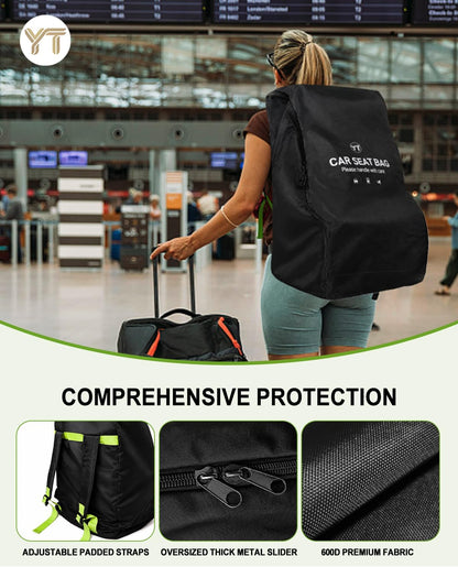 Car Seat Travel Bag for Airplane, Carseat Bag Air Travel with Padded Straps