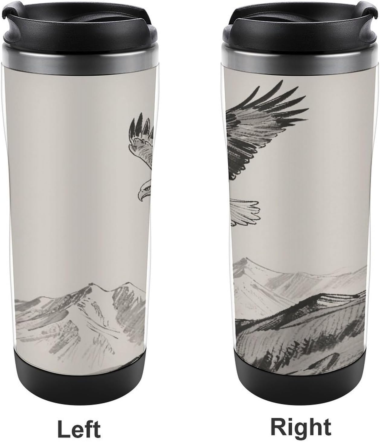 13oz Insulated Travel Coffee Mug Reusable Coffee Cup Water Bottle | Soaring Eagle Travel Mug with Leak Proof Lid Double Wall Stainless Steel Coffee Tumbler Personalized Gift
