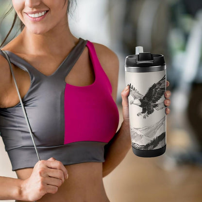 13oz Insulated Travel Coffee Mug Reusable Coffee Cup Water Bottle | Soaring Eagle Travel Mug with Leak Proof Lid Double Wall Stainless Steel Coffee Tumbler Personalized Gift