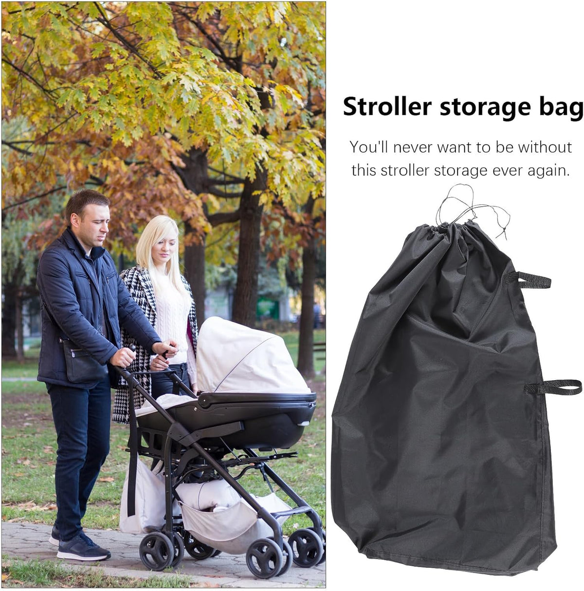 Water-resistant Oxford Cloth Stroller Bag for Airplane Travel, Fits Most Double Strollers, Simple Structure, for Gate Check and Parent Travel