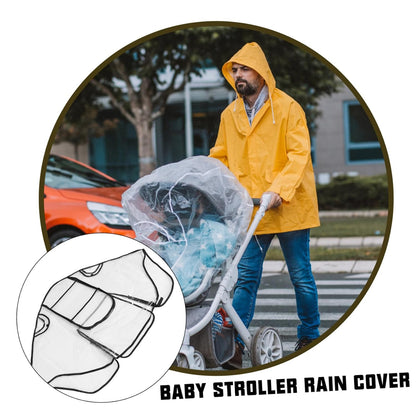 Stroller Rain Cover Windproof with Ventilation Transparent EVA Material Easy Installation Fits Strollers and Prams for Weather Protection