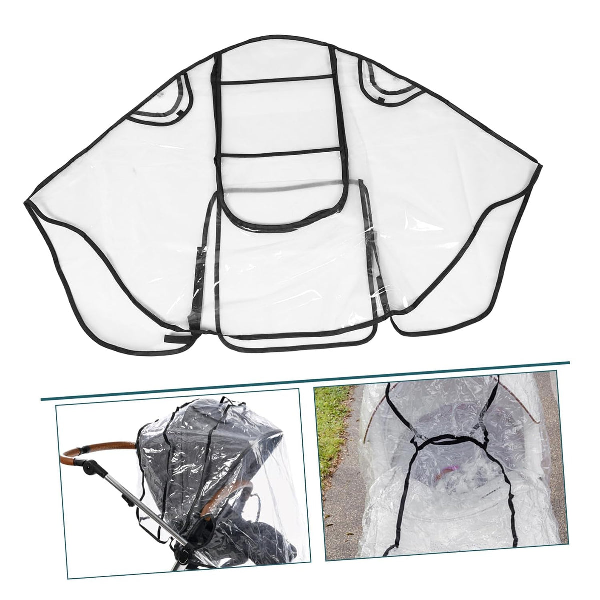 Stroller Rain Cover Windproof with Ventilation Transparent EVA Material Easy Installation Fits Strollers and Prams for Weather Protection
