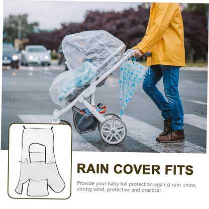 Stroller Rain Cover Windproof with Ventilation Transparent EVA Material Easy Installation Fits Strollers and Prams for Weather Protection