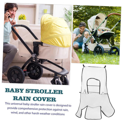 Stroller Rain Cover Windproof with Ventilation Transparent EVA Material Easy Installation Fits Strollers and Prams for Weather Protection
