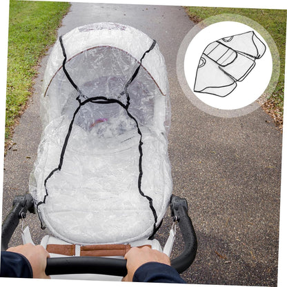 Stroller Rain Cover Windproof with Ventilation Transparent EVA Material Easy Installation Fits Strollers and Prams for Weather Protection