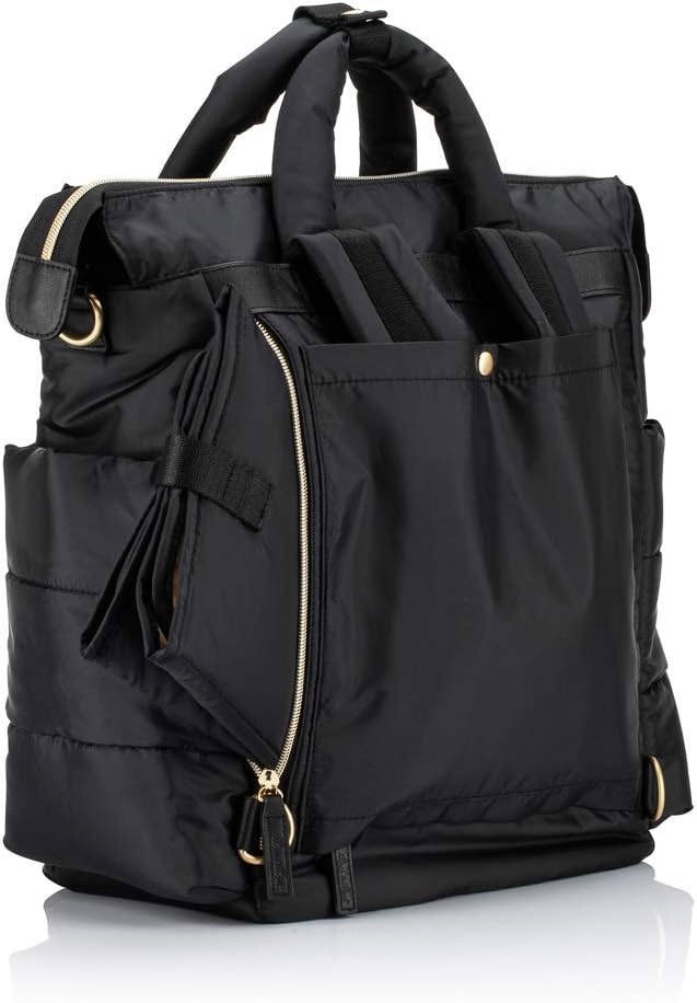 Dream Convertible Diaper Bag Tote Backpack - Baby Diaper Bag with 14 Pockets, Changing Pad & More (Midnight Black)