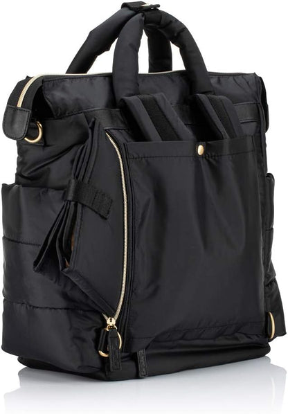 Dream Convertible Diaper Bag Tote Backpack - Baby Diaper Bag with 14 Pockets, Changing Pad & More (Midnight Black)