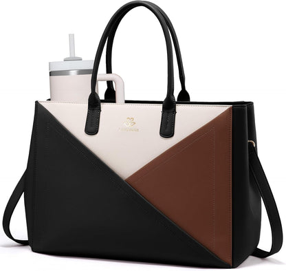 Laptop Work Tote Bag for Women with Large Cup Holder, 16 Inch