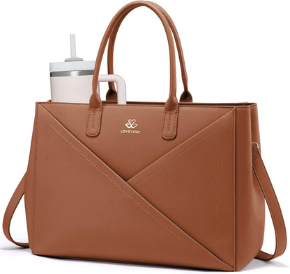 Laptop Work Tote Bag for Women with Large Cup Holder, 16 Inch
