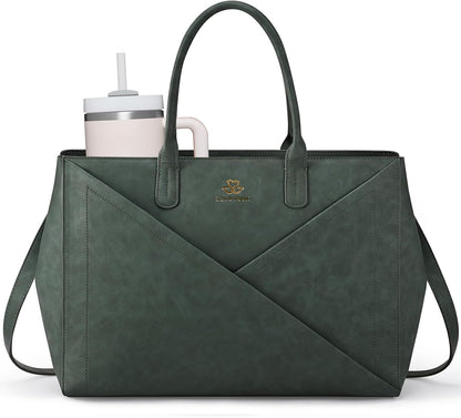 Laptop Work Tote Bag for Women with Large Cup Holder, 16 Inch