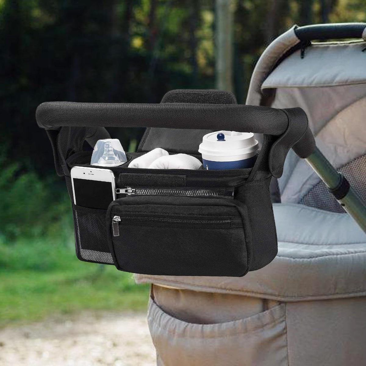 Stroller Caddy Organizer Portable Multiple Pockets