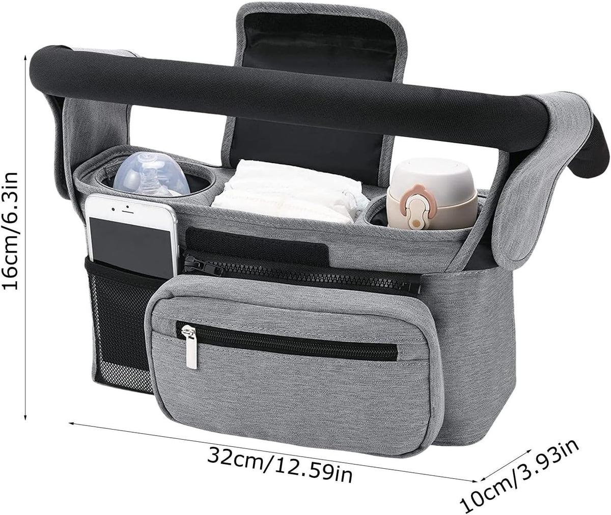Stroller Caddy Organizer Portable Multiple Pockets