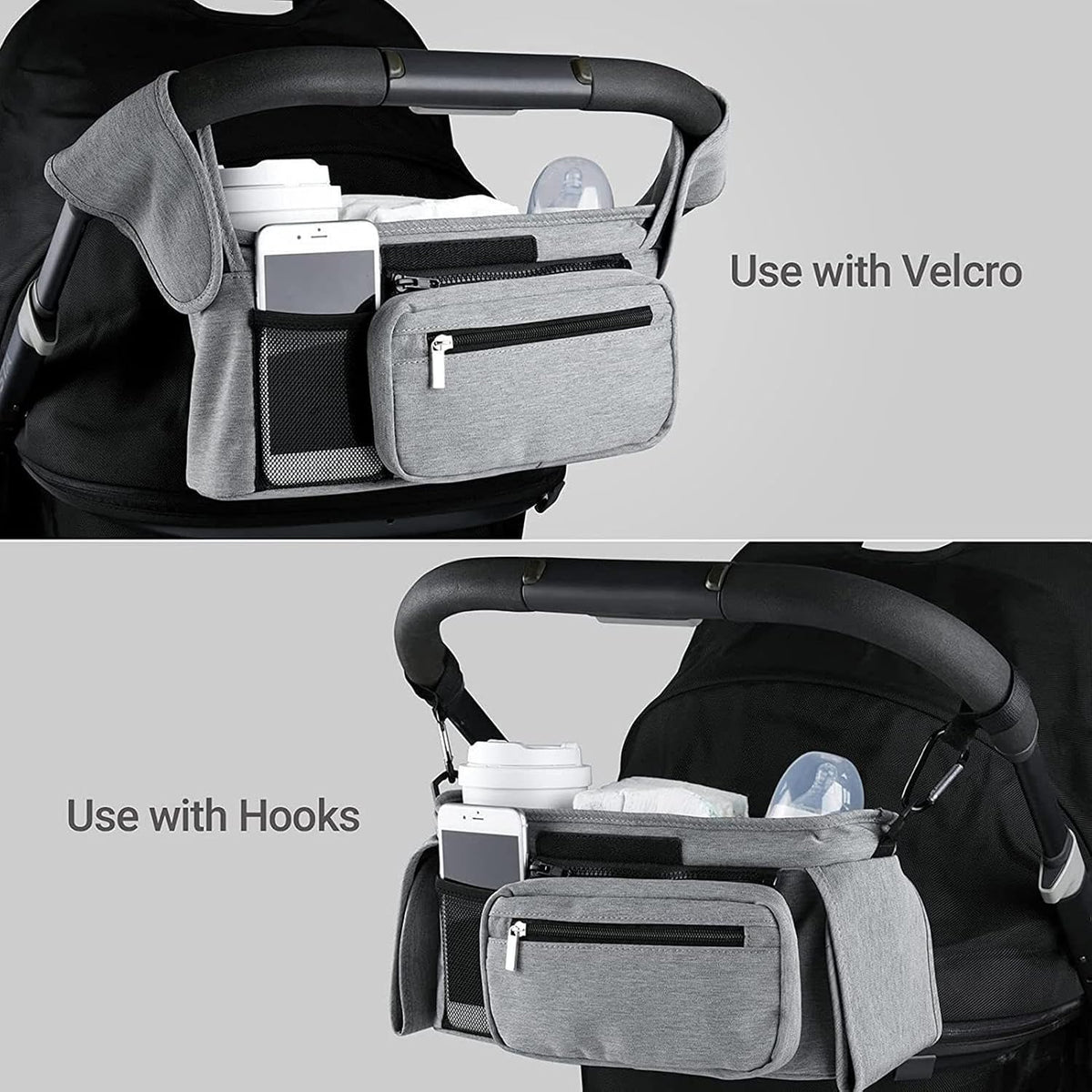 Stroller Caddy Organizer Portable Multiple Pockets