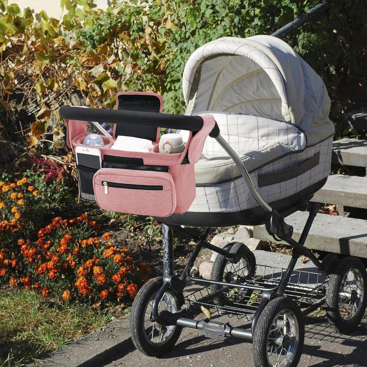 Stroller Caddy Organizer Portable Multiple Pockets