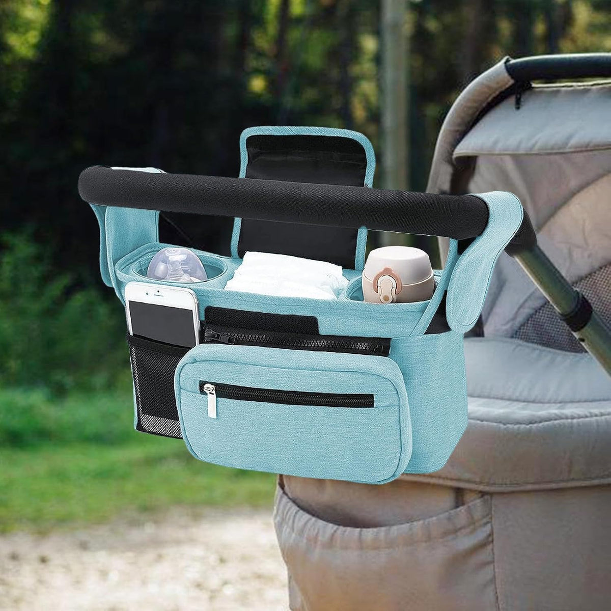 Stroller Caddy Organizer Portable Multiple Pockets