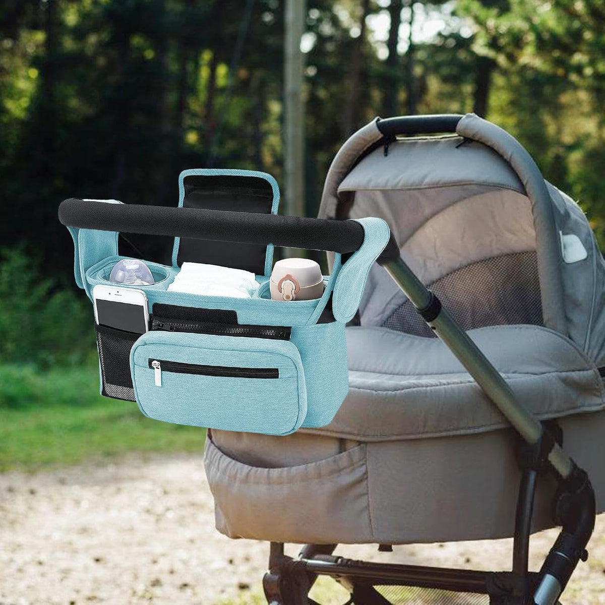 Stroller Caddy Organizer Portable Multiple Pockets