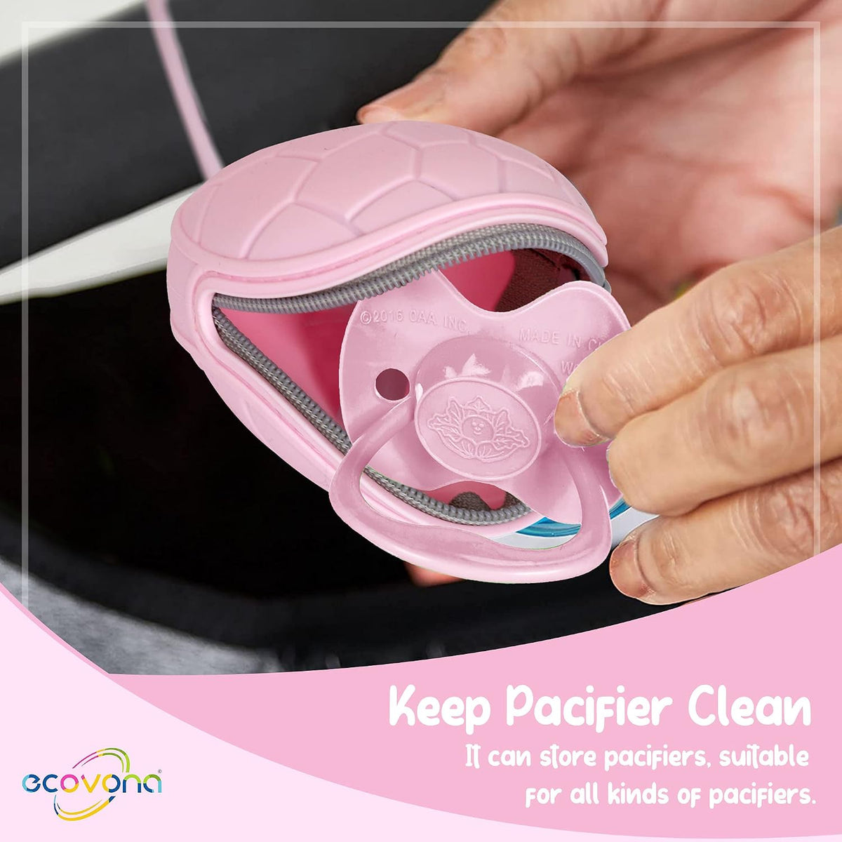 Silicone Baby Pacifier Holder Case | Dishwasher Safe with Durable Button Closure Diaper Bag Strap | Soft Pocket Cover for Pacifiers & Binky | Keep Pacifiers Clean and Always in Reach Rainbow