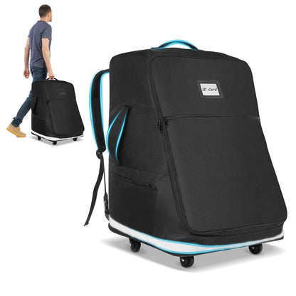 Car Seat Travel Bag for Airplane with Swivel Wheel Extendable Height Padded Carseat Travel Backpack Large Storage Bag, Baby Infant Booster Seat Bags for Air Travel