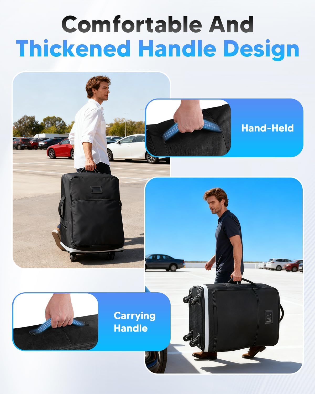 Car Seat Travel Bag for Airplane with Swivel Wheel Extendable Height Padded Carseat Travel Backpack Large Storage Bag, Baby Infant Booster Seat Bags for Air Travel