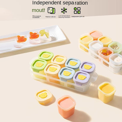 Freezer Trays - 8 Pieces Microwave Safe With Storage | Leakproof Silicone Molds Kids Food Containers For Boys Girls Puree Breastmilk Dessert Snack Home Kitchen Camping