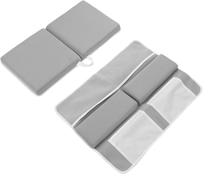Baby Bath Kneeler and Elbow Rest Pad Set, Neoprene Sponge Filling Bath Kneeler Elbow Rest Pad, Non Slip Suction, Large Pocket, Easy Clean for