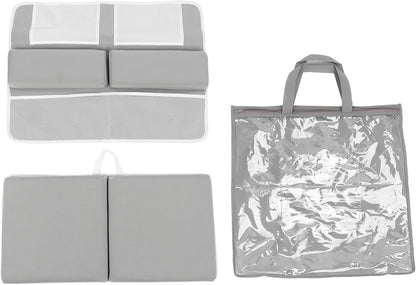 Baby Bath Kneeler and Elbow Rest Pad Set, Neoprene Sponge Filling Bath Kneeler Elbow Rest Pad, Non Slip Suction, Large Pocket, Easy Clean for
