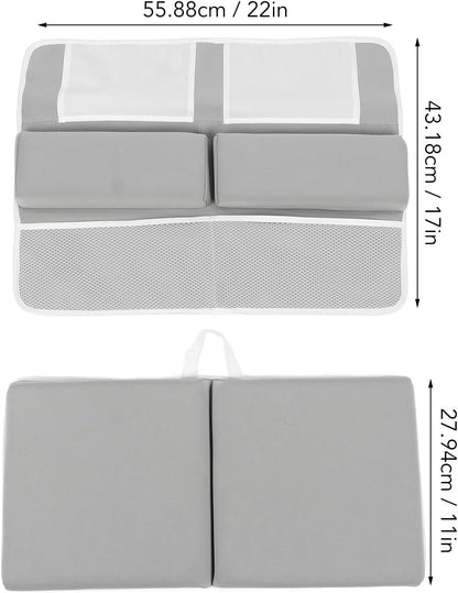 Baby Bath Kneeler and Elbow Rest Pad Set, Neoprene Sponge Filling Bath Kneeler Elbow Rest Pad, Non Slip Suction, Large Pocket, Easy Clean for