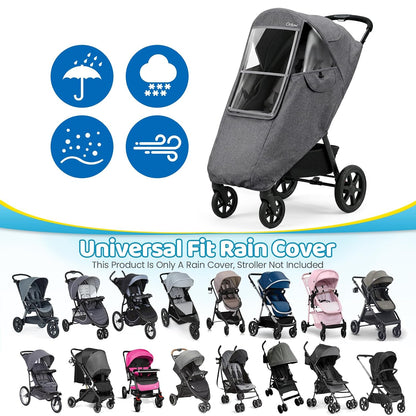 Clear Stroller Rain Cover, Universal Fit, Side Ventilation, Durable Clear