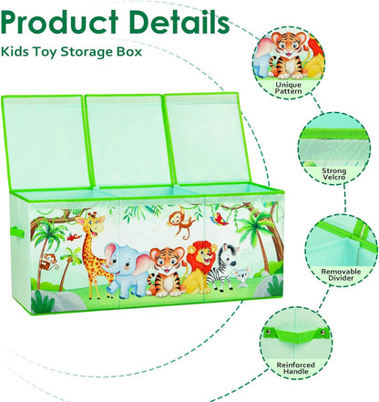 Large Toy Box Collapsible Chest Organizer with Flip Lid for Kids
