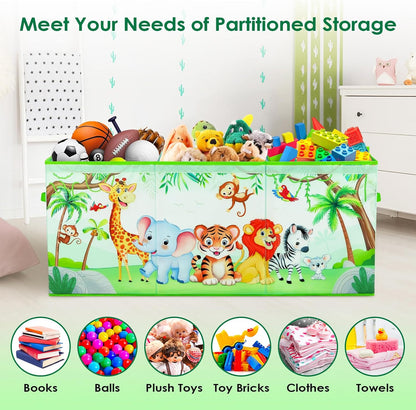 Large Toy Box Collapsible Chest Organizer with Flip Lid for Kids