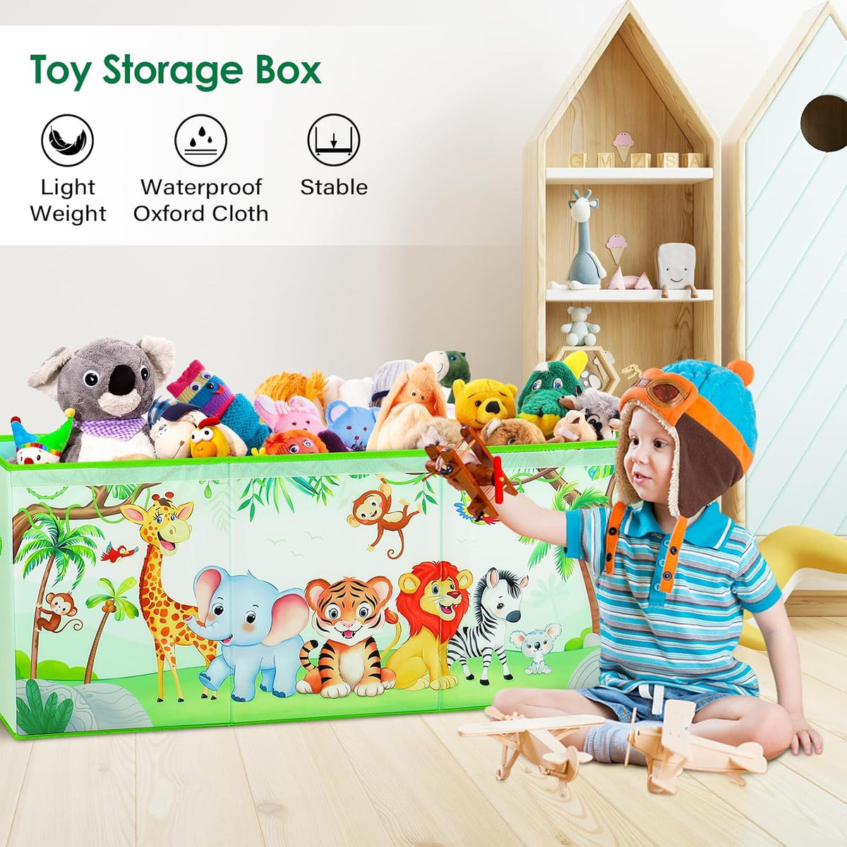 Large Toy Box Collapsible Chest Organizer with Flip Lid for Kids