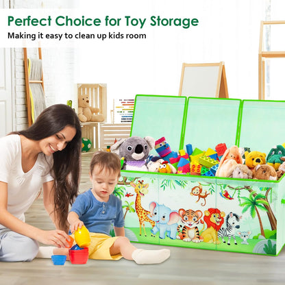 Large Toy Box Collapsible Chest Organizer with Flip Lid for Kids