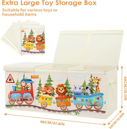 Large Toy Box Collapsible Chest Organizer with Flip Lid for Kids