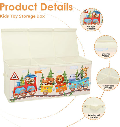 Large Toy Box Collapsible Chest Organizer with Flip Lid for Kids