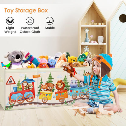 Large Toy Box Collapsible Chest Organizer with Flip Lid for Kids