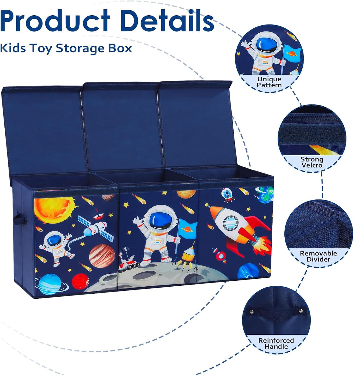 Large Toy Box Collapsible Chest Organizer with Flip Lid for Kids