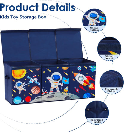 Large Toy Box Collapsible Chest Organizer with Flip Lid for Kids