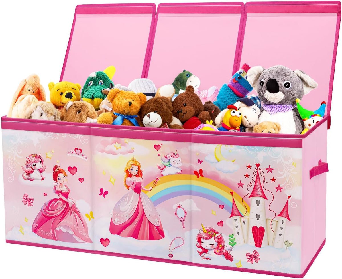 Large Toy Box Collapsible Chest Organizer with Flip Lid for Kids